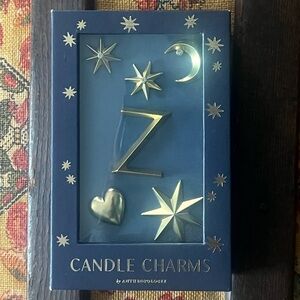 “Z,” heart, star, and moon Candle Charms
